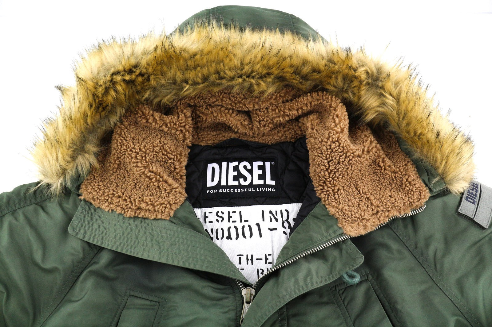 DIESEL W-Claud Mens Jacket M Oversized Parka RRP€395 Removable Faux Fur Hooded