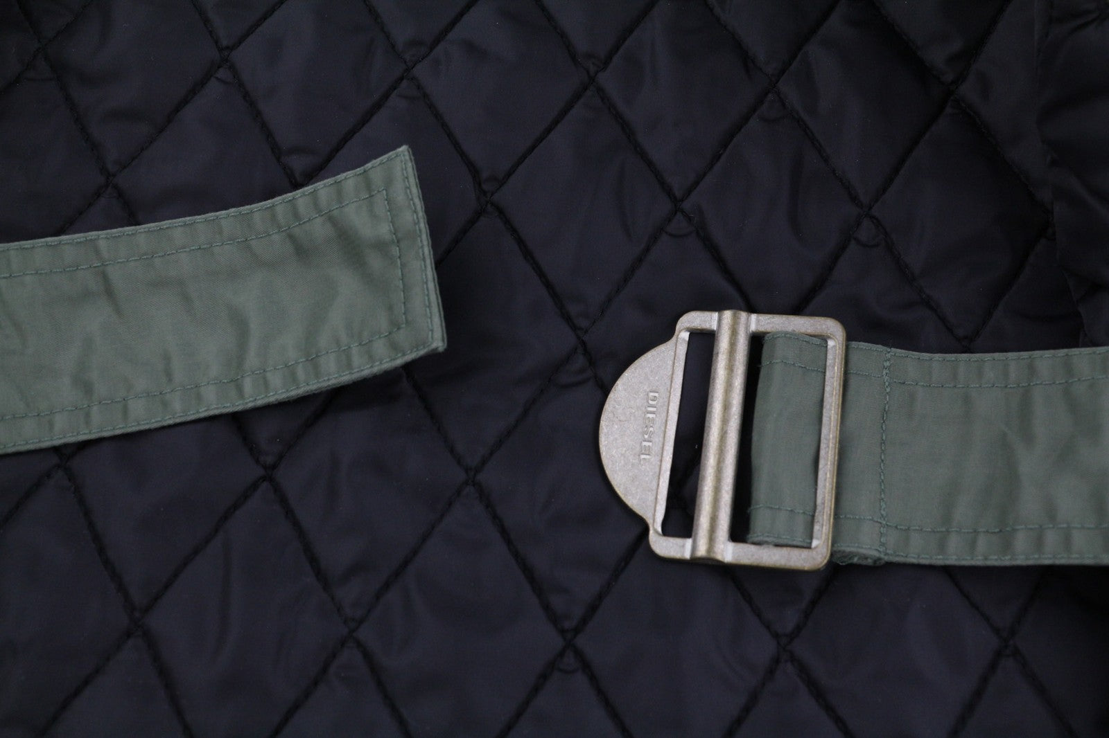 DIESEL W-Claud Mens Jacket L Oversized Parka RRP€395 Removable Faux Fur Green