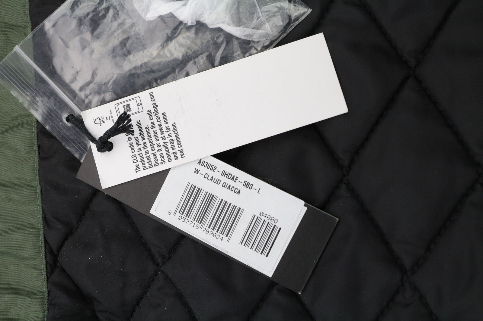 DIESEL W-Claud Mens Jacket L Oversized Parka RRP€395 Removable Faux Fur Green