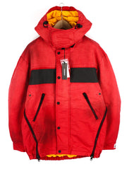 DIESEL W-Trodd Mens Jacket M Oversized Fleece Lined Hooded Coated RRP€395 Red