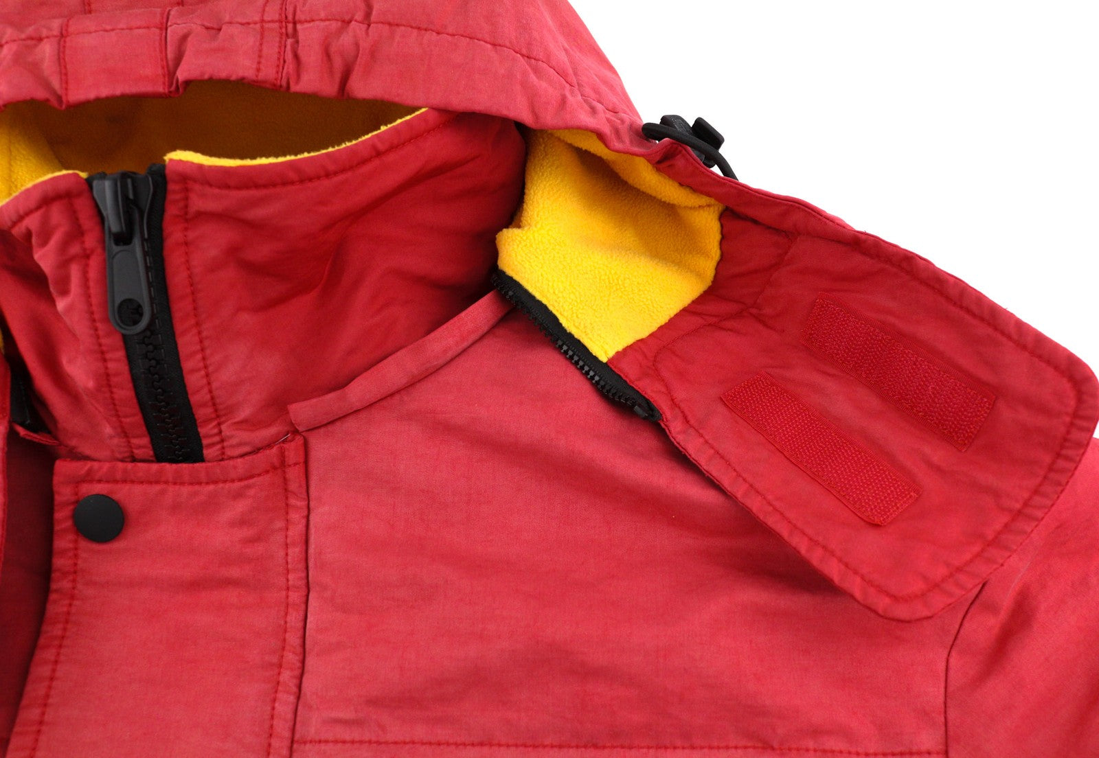 DIESEL W-Trodd Mens Jacket M Oversized Fleece Lined Hooded Coated Red RRP€395