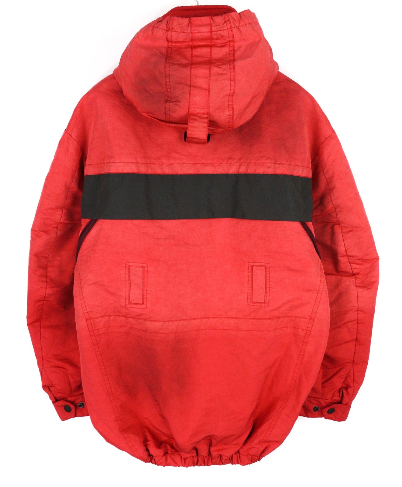 DIESEL W-Trodd Mens Jacket M Oversized Fleece Lined Hooded Coated Red RRP€395