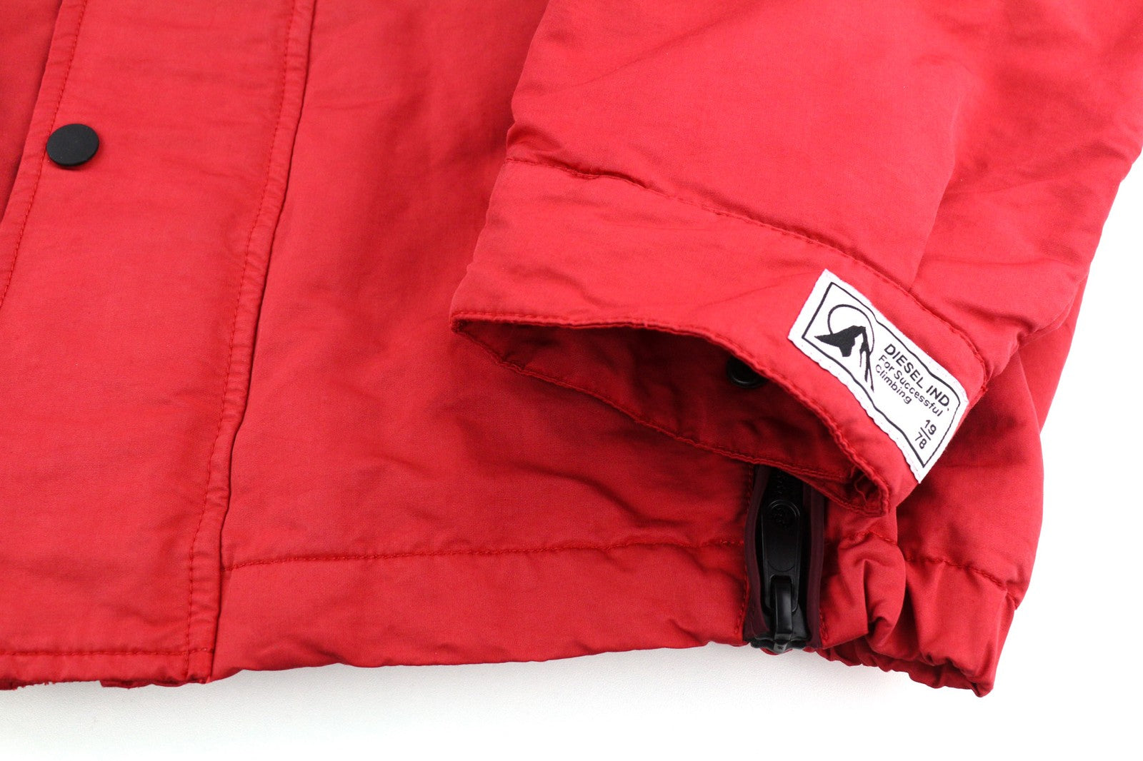 DIESEL W-Trodd Mens Jacket M Oversized Fleece Lined Hooded Coated Red RRP€395