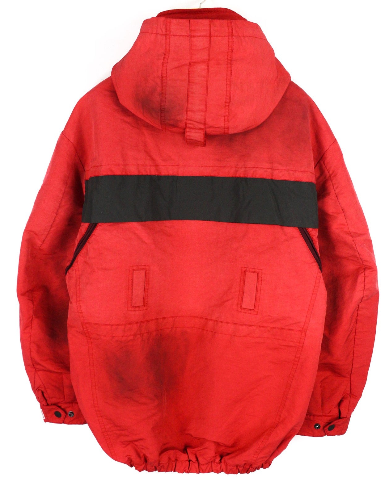 DIESEL W-Trodd Mens Jacket L Oversized Fleece Lined Hooded Coated Red RRP€395