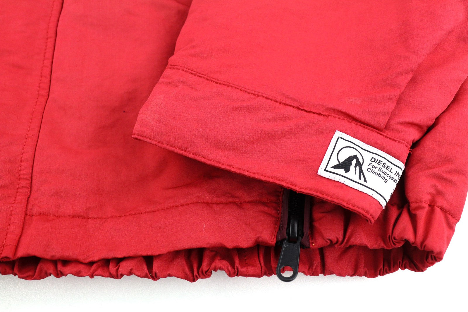 DIESEL W-Trodd Mens Jacket L Oversized Fleece Lined Hooded Coated Red RRP€395