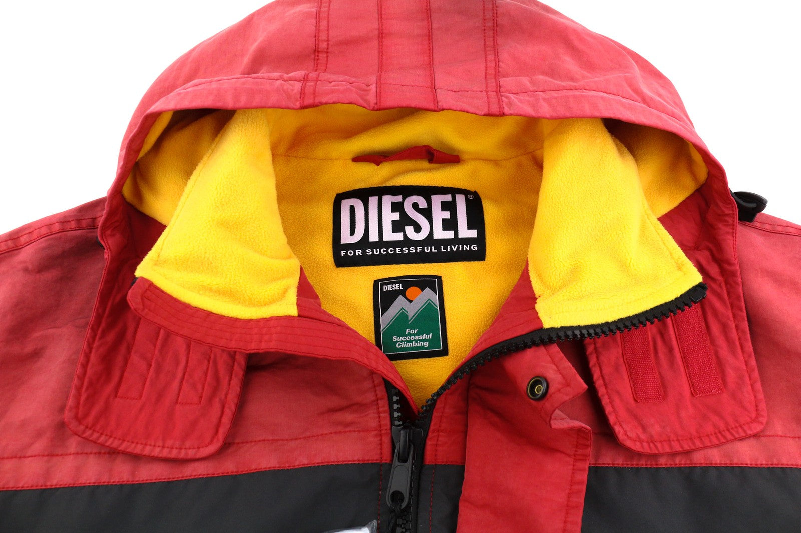 DIESEL W-Trodd Mens Jacket XL Oversized Fleece Lined Hooded Coated Red RRP€395