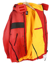 DIESEL W-Trodd Mens Jacket 2XL Oversized Fleece Lined Hooded Coated Red RRP€395