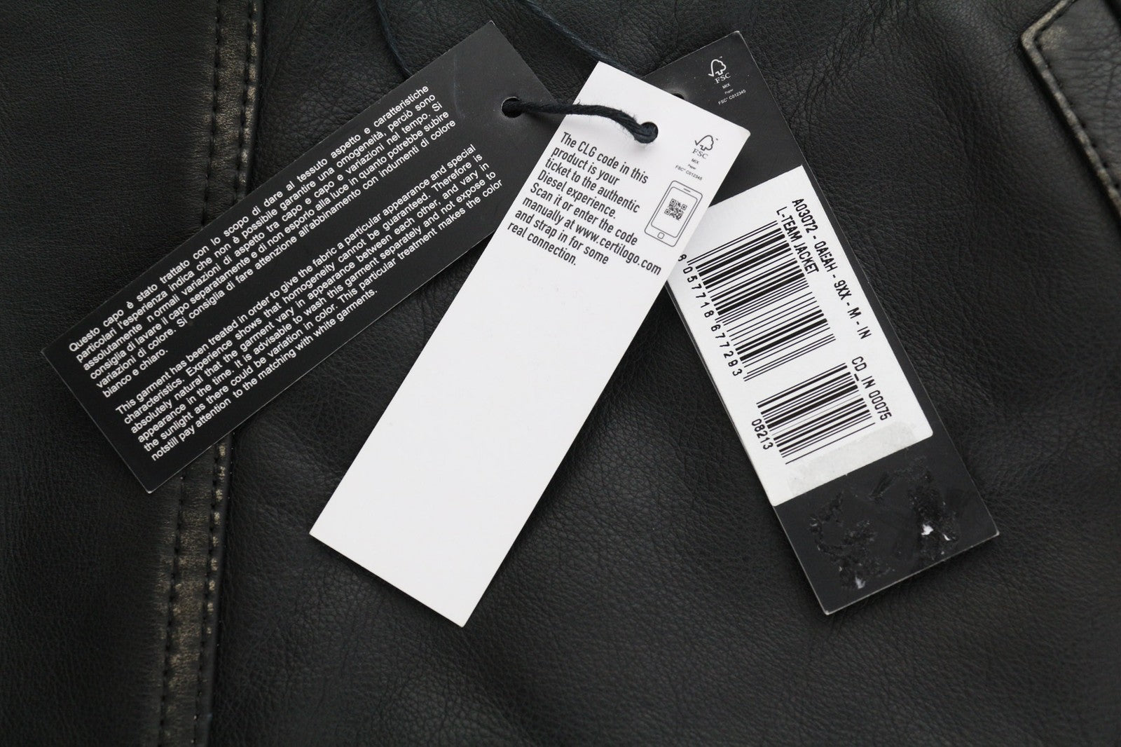 DIESEL L-Team Mens Jacket M Biker Cowhide Leather Padded Shoulder Aged RRP€795