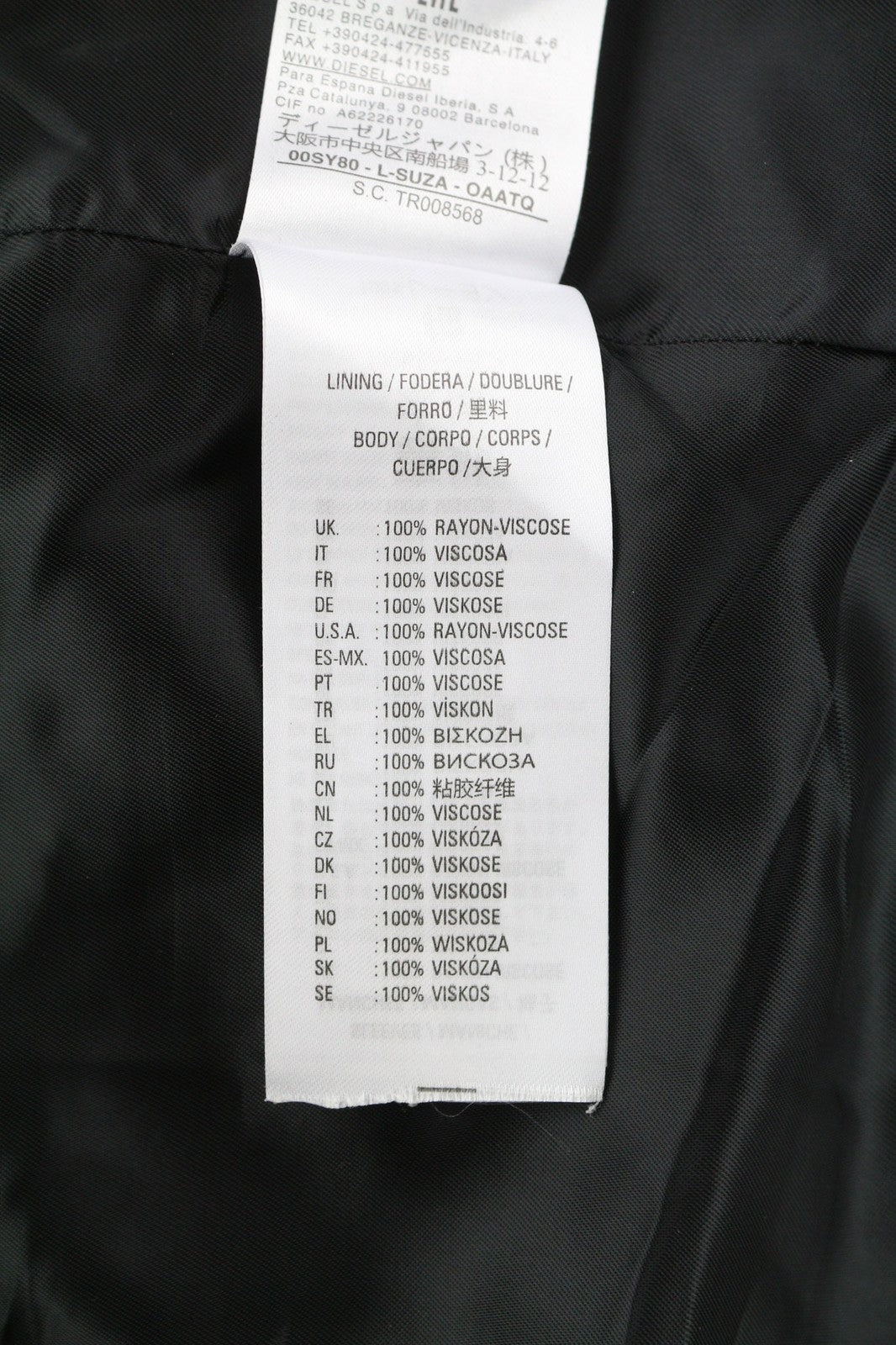 DIESEL L-Suza Womens Jacket L Black Lambskin Leather Band Neck Pockets RRP€750