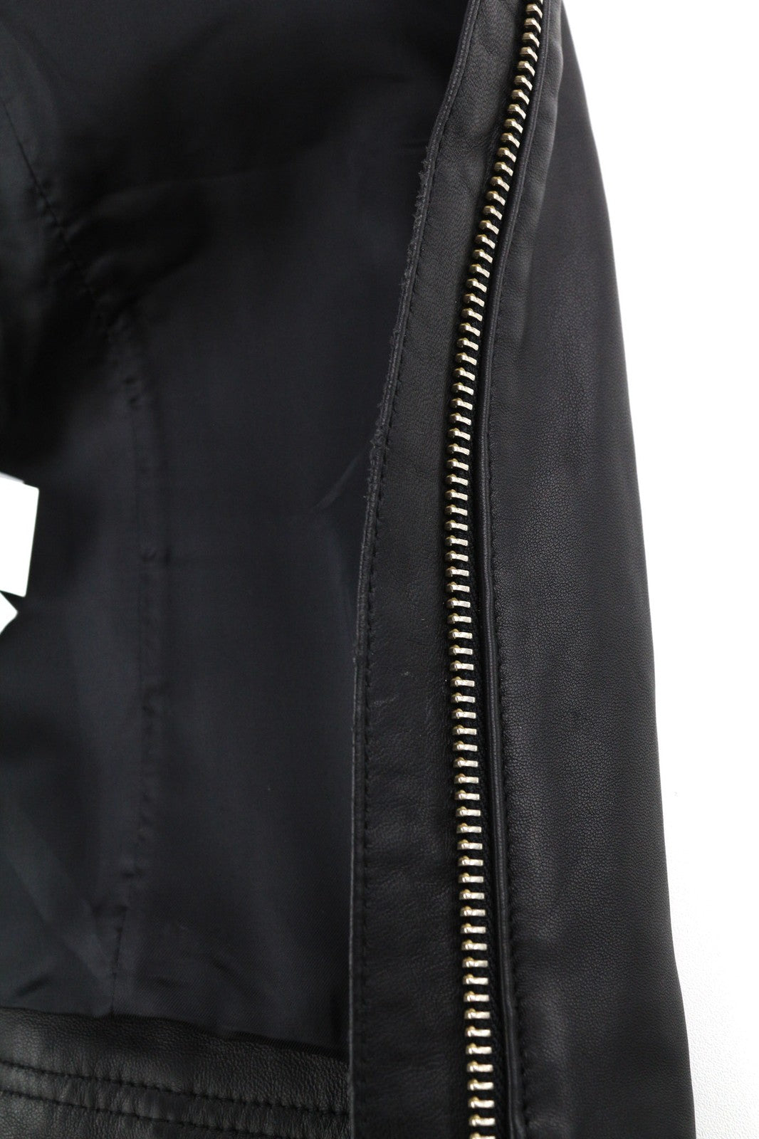 DIESEL L-Suza Womens Jacket L Black Lambskin Leather Band Neck Pockets RRP€750