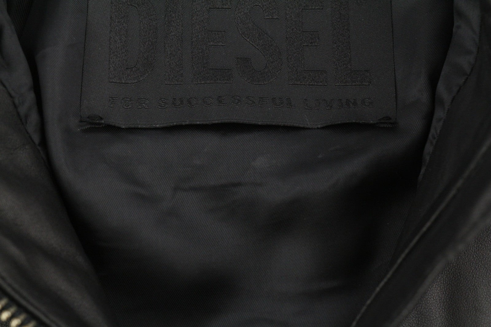 DIESEL L-Suza Womens Jacket L Black Lambskin Leather Band Neck Pockets RRP€750