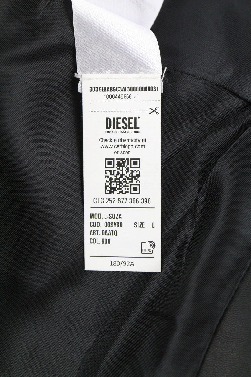 DIESEL L-Suza Womens Jacket L Black Lambskin Leather Band Neck Pockets RRP€750