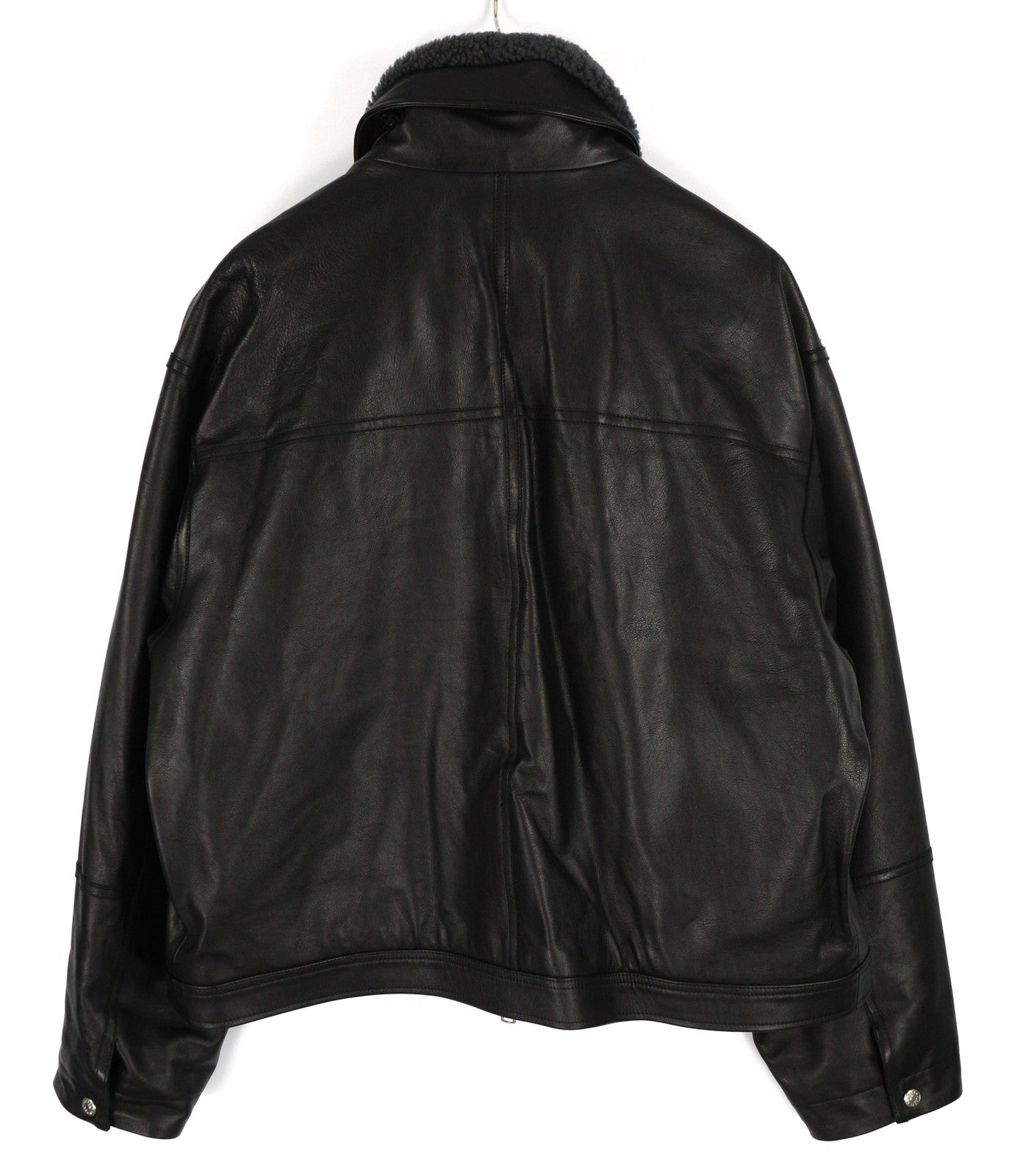 DIESEL L-Gilbert-Fur Mens Jacket L Cowhide Leather Lambskin Fur Collar RRP€1095