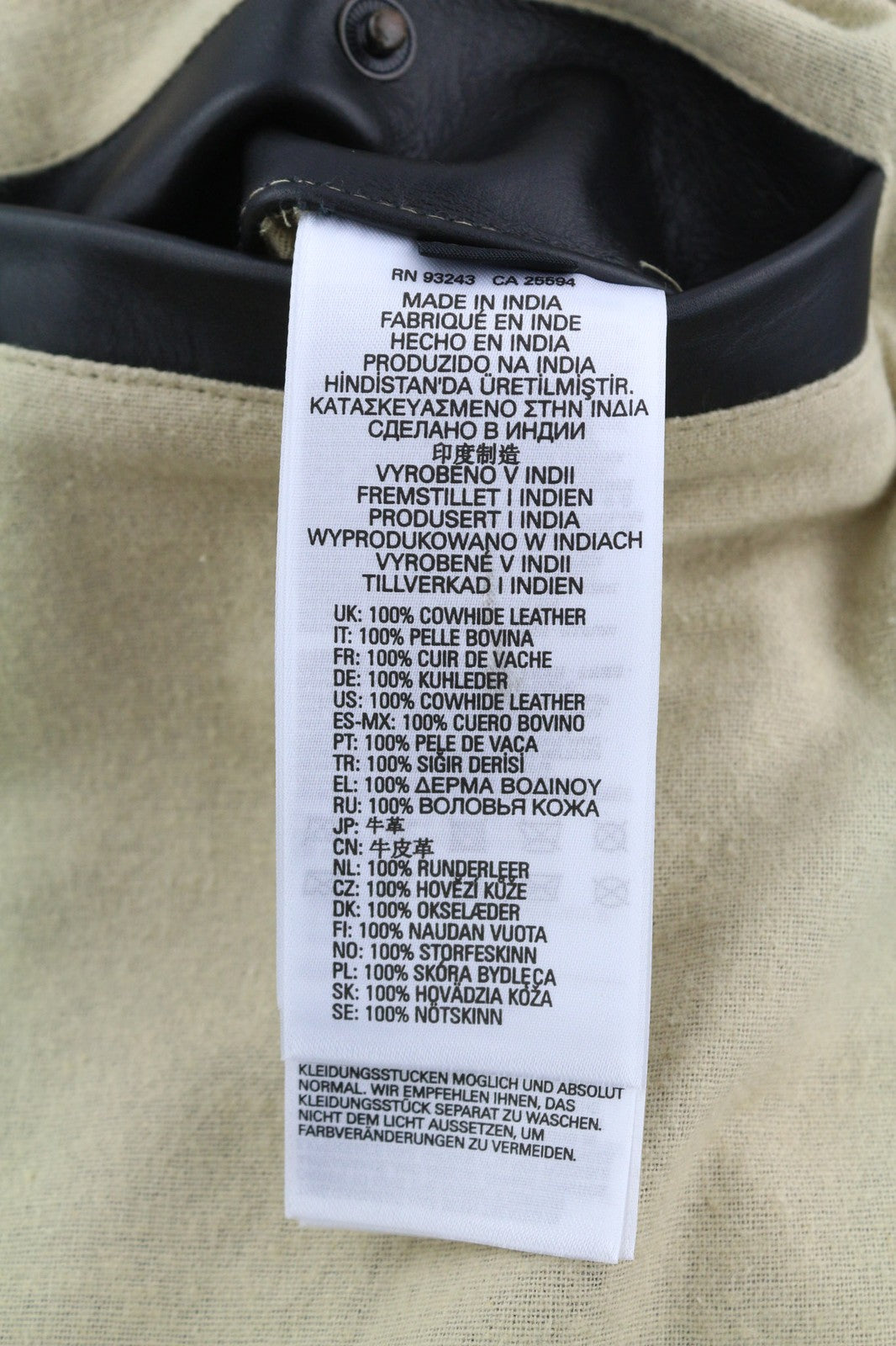 DIESEL L-Cale Mens Jacket L Black Cowhide Leather  Neck Lined RRP€650