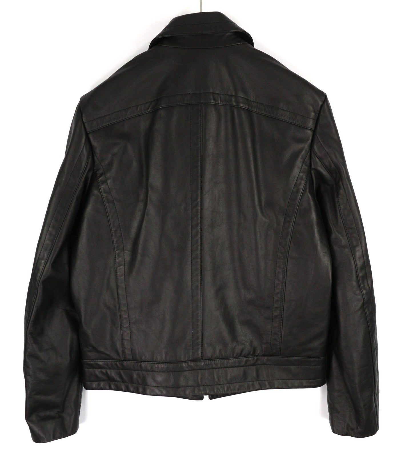 DIESEL L-Cale Mens Jacket L Black Cowhide Leather  Neck Lined RRP€650