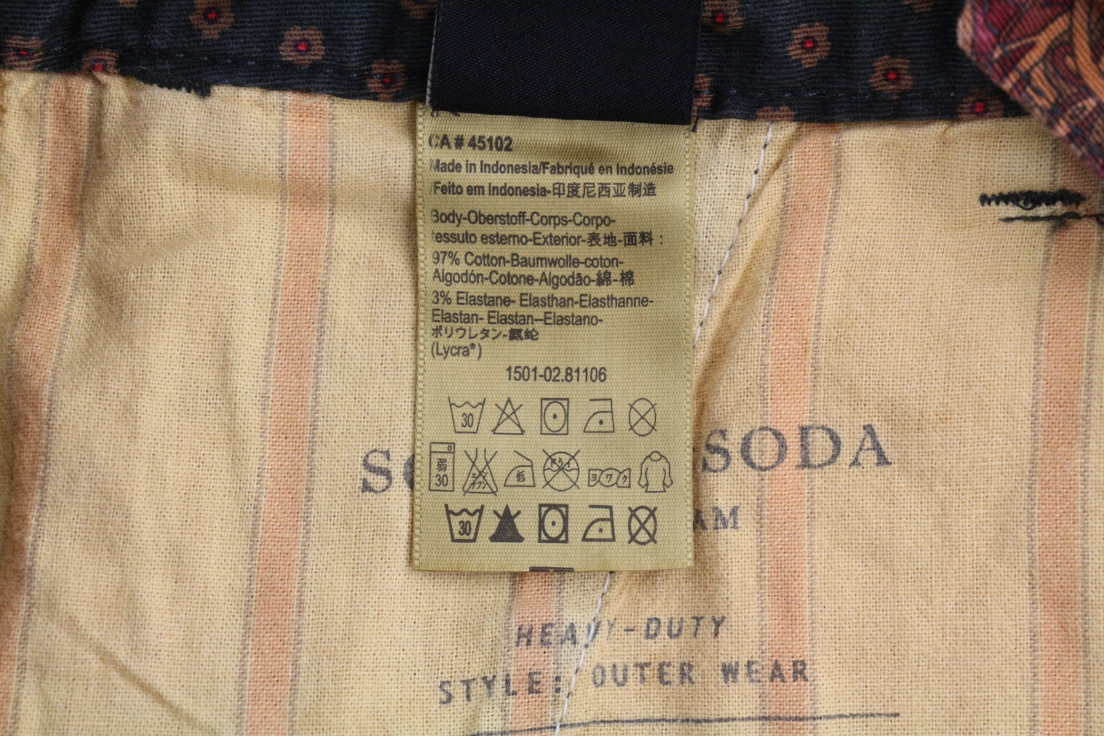 SCOTCH & SODA Men Shorts W31 Brown Paisley Pattern Zip Fly Logo Casual Chino