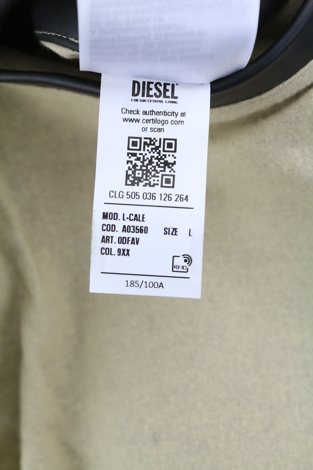 DIESEL L-Cale Mens Jacket L Black Cowhide Leather  Collar Lined  RRP€650