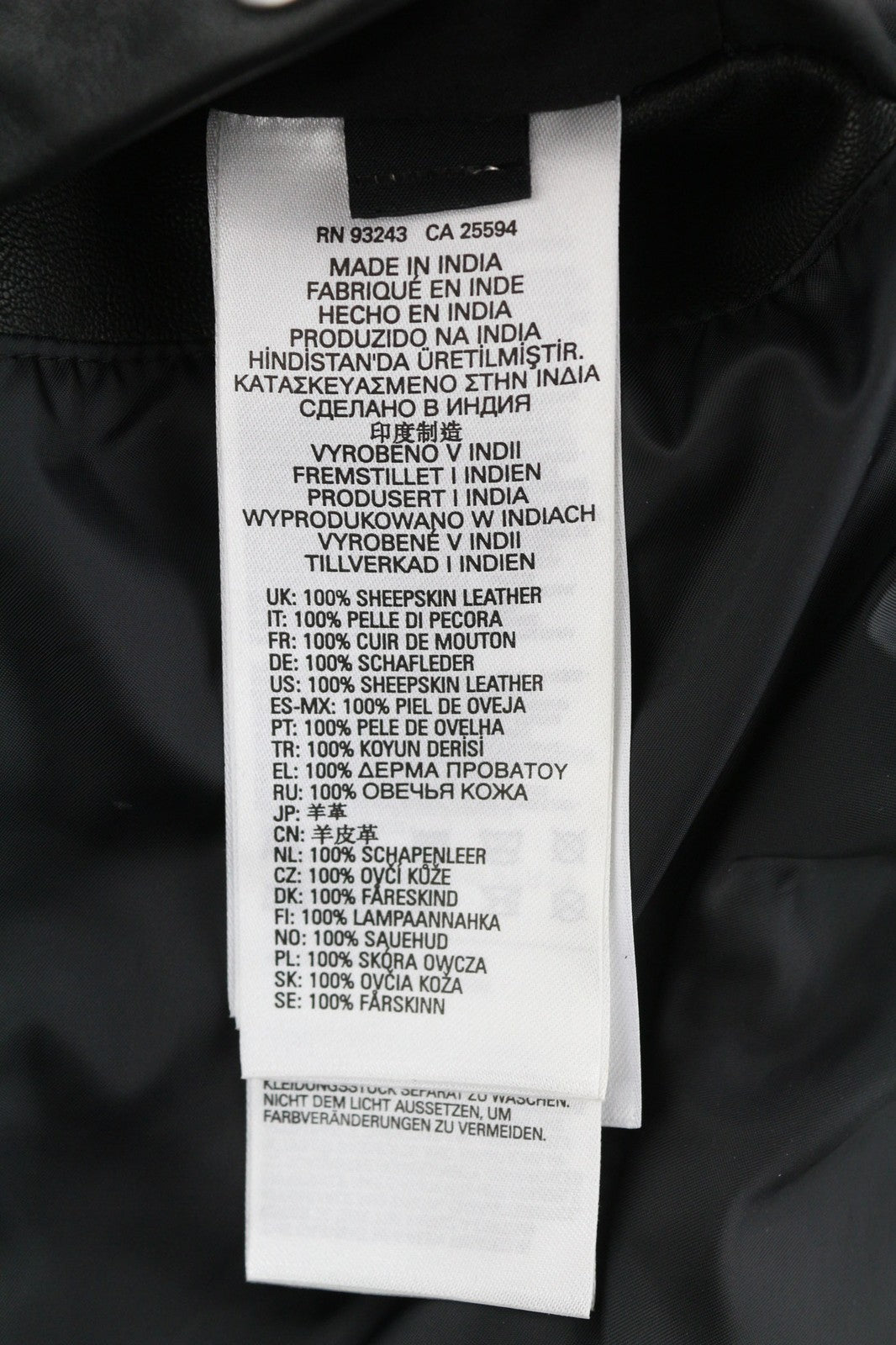 DIESEL L-Case-Ka Mens Jacket M Black Sheepskin Leather Band Collar RRP€450