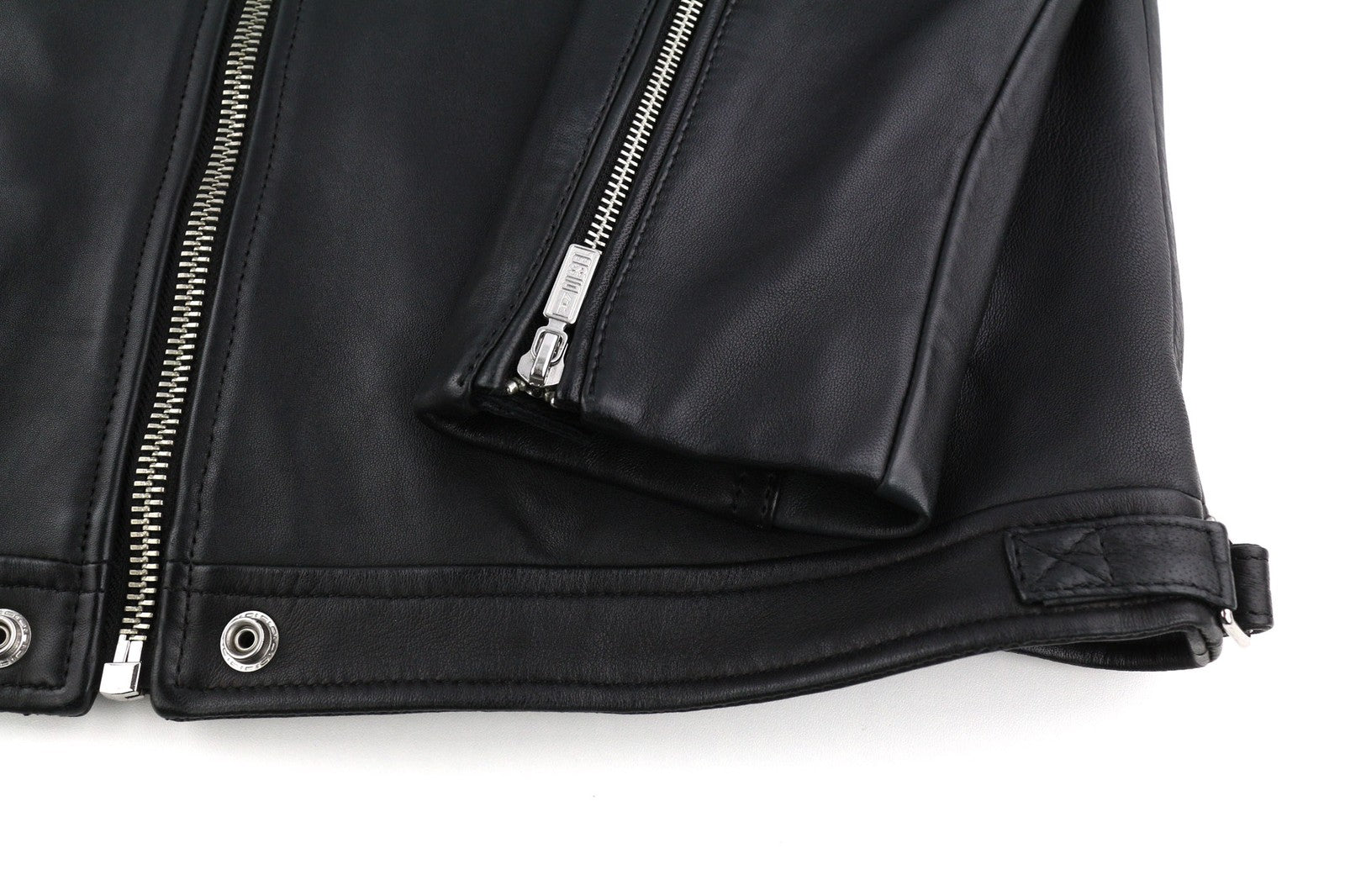 DIESEL L-Case-Ka Mens Jacket M Black Sheepskin Leather Band Collar RRP€450