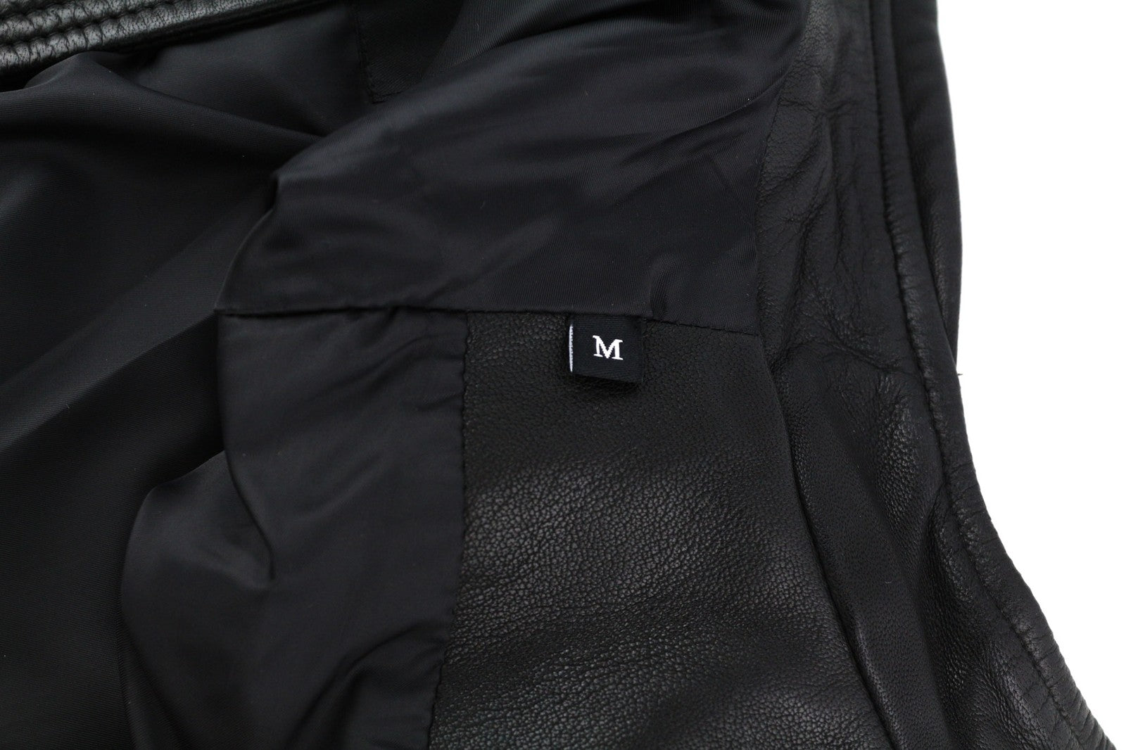 DIESEL L-Case-Ka Mens Jacket M Black Sheepskin Leather Band Collar RRP€450