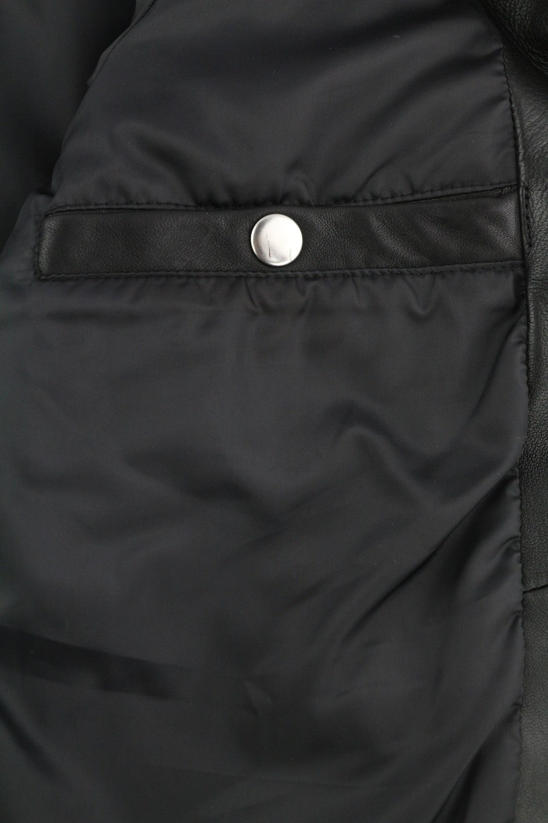 DIESEL L-Case-Ka Mens Jacket M Black Sheepskin Leather Band Collar RRP€450