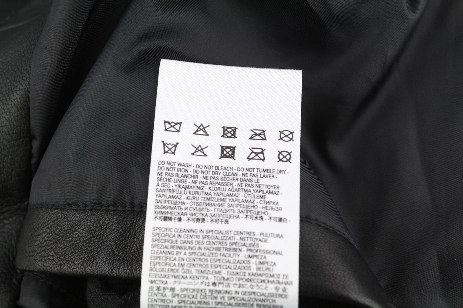 DIESEL L-Case-Ka Mens Jacket S Black Sheepskin Leather Band Collar RRP€450