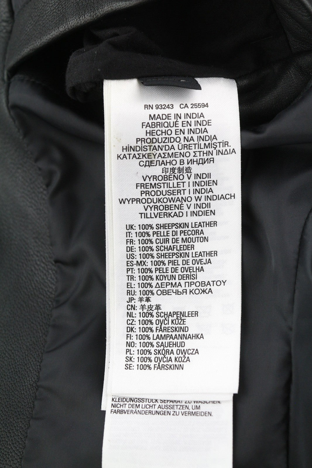 DIESEL L-Case-Ka Mens Jacket S Black Sheepskin Leather Band Collar RRP€450