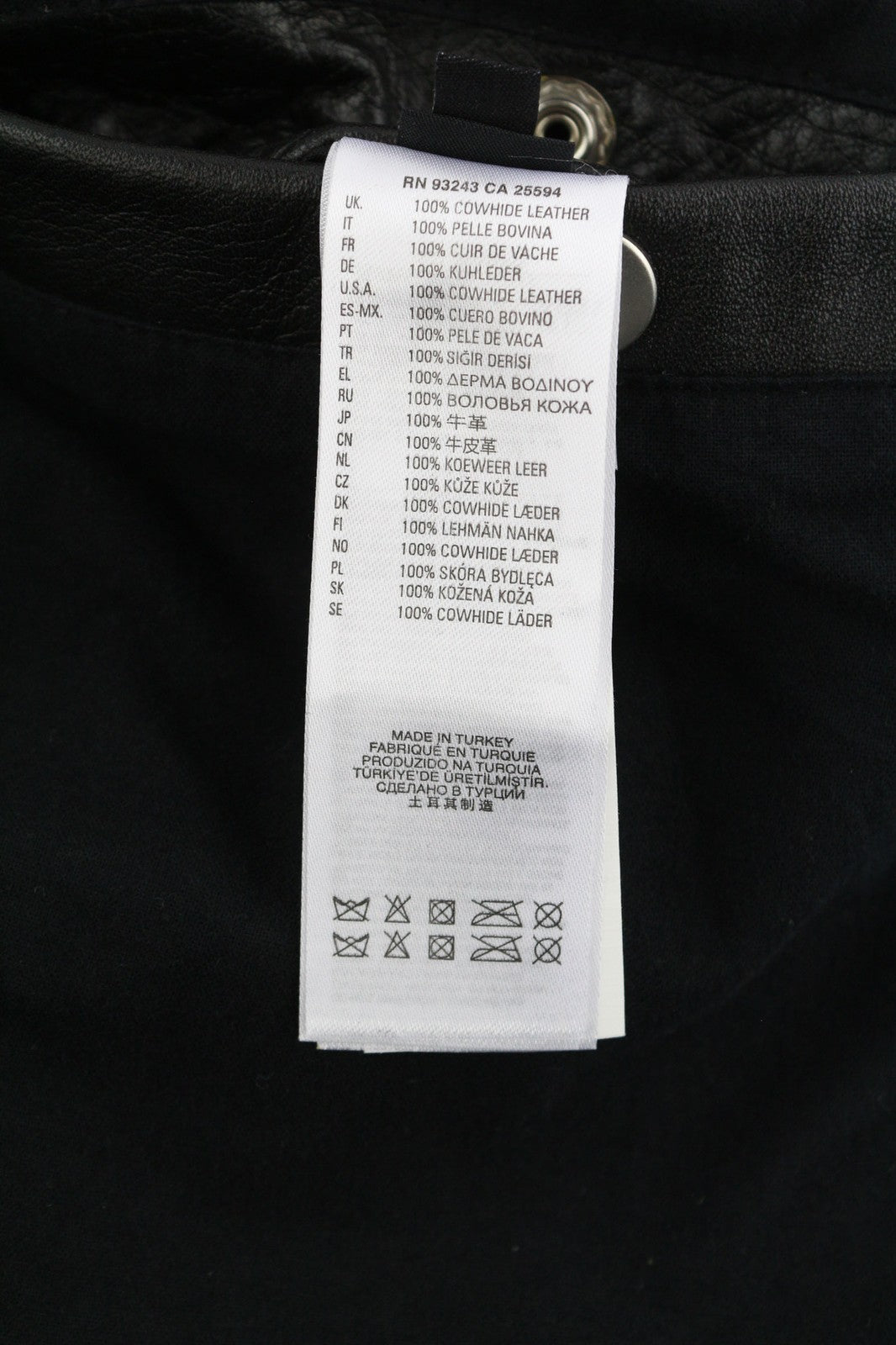 DIESEL L-Riley Mens Jacket XL Black Cowhide Leather Aged Look Button RRP€895