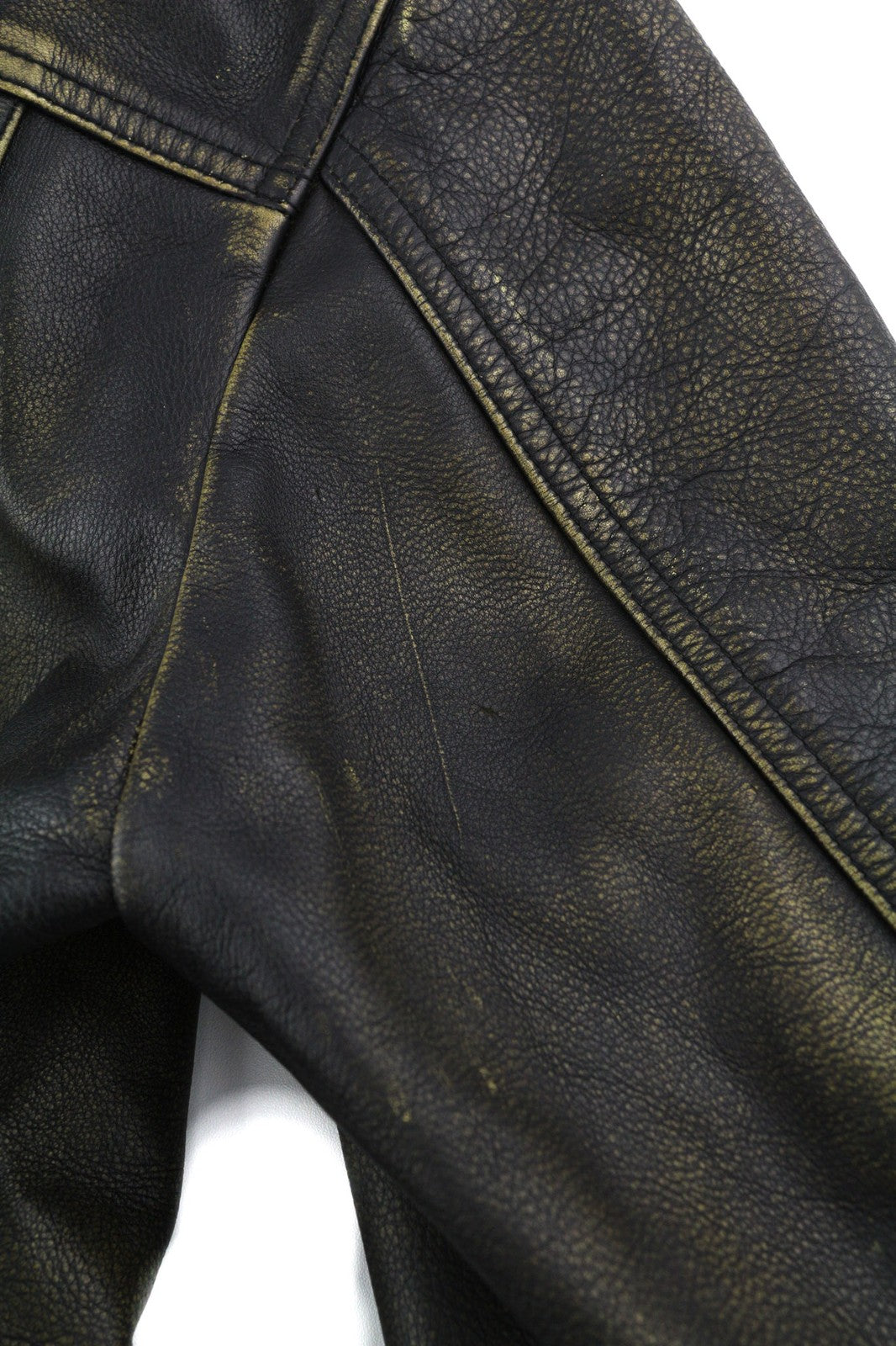 DIESEL L-Riley Mens Jacket XL Black Cowhide Leather Aged Look Button RRP€895