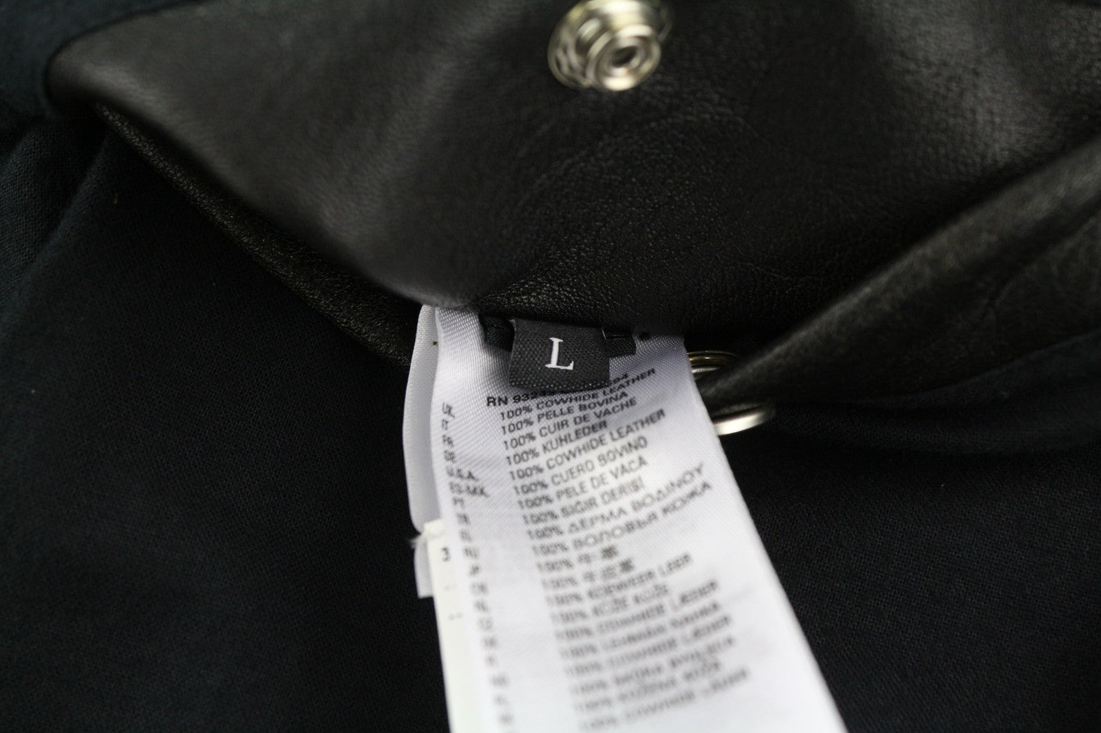 DIESEL L-Riley Mens Jacket L Black Cowhide Leather Aged Look Button Up RRP€895