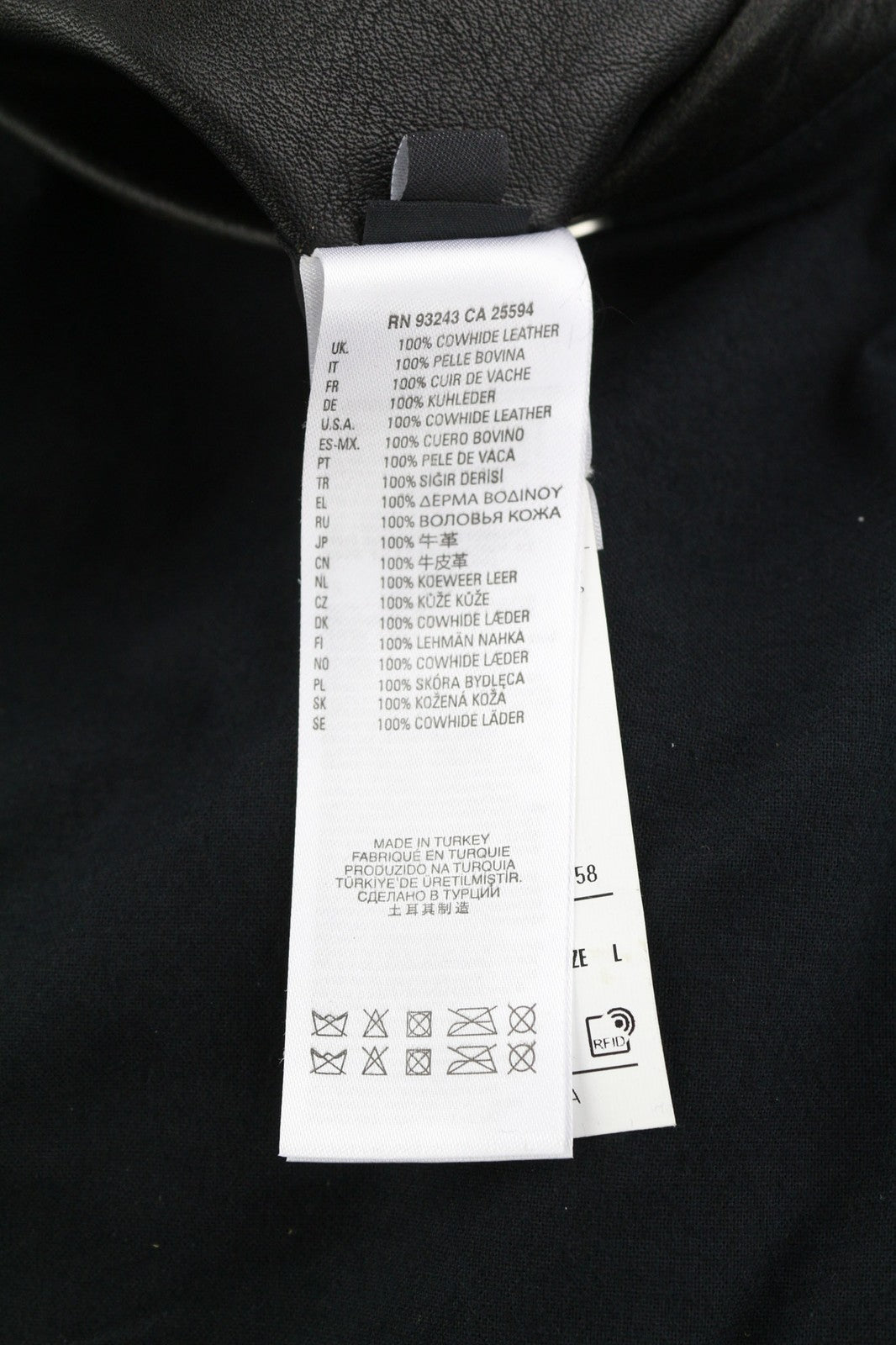 DIESEL L-Riley Mens Jacket L Black Cowhide Leather Aged Look Button Up RRP€895