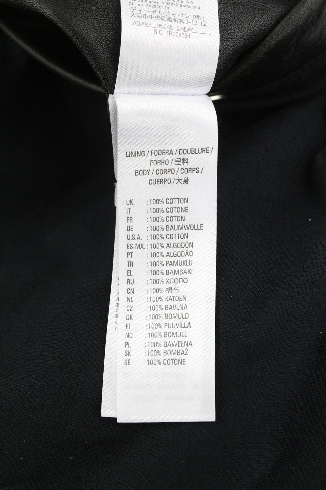 DIESEL L-Riley Mens Jacket L Black Cowhide Leather Aged Look Button Up RRP€895