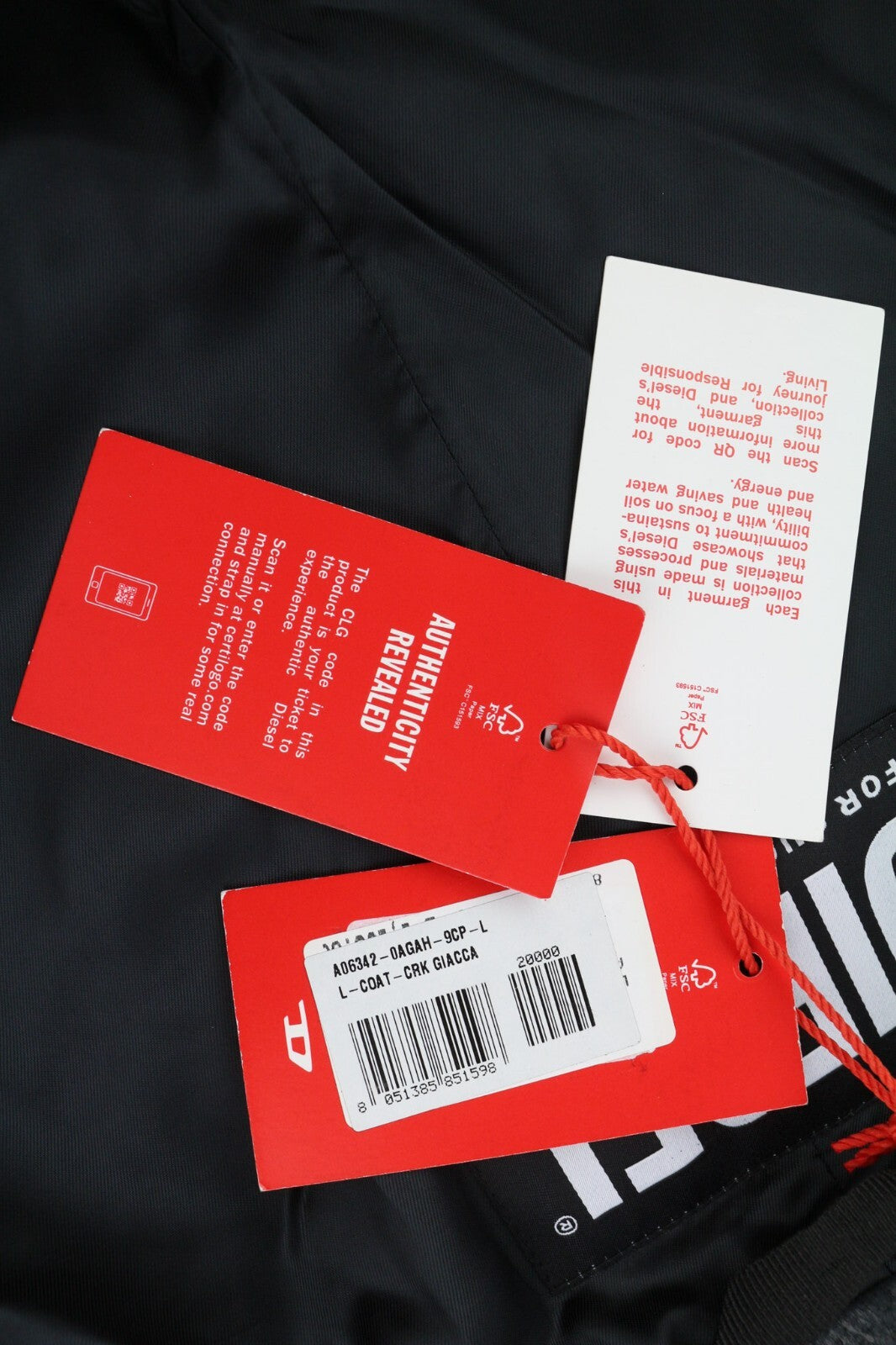 DIESEL L-Coat-CRK  L Lambskin Leather Jacket Notch Lapel Buttoned  RRP€1195