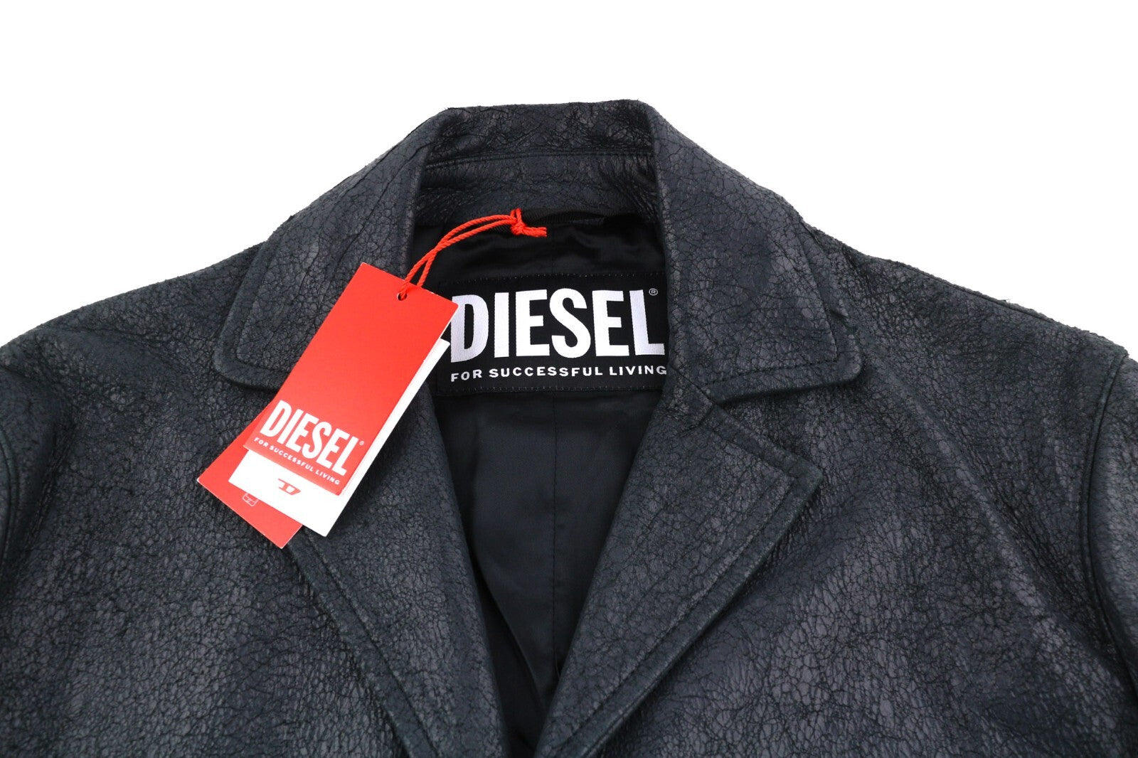DIESEL L-Coat-CRK  L Lambskin Leather Jacket Notch Lapel Buttoned  RRP€1195
