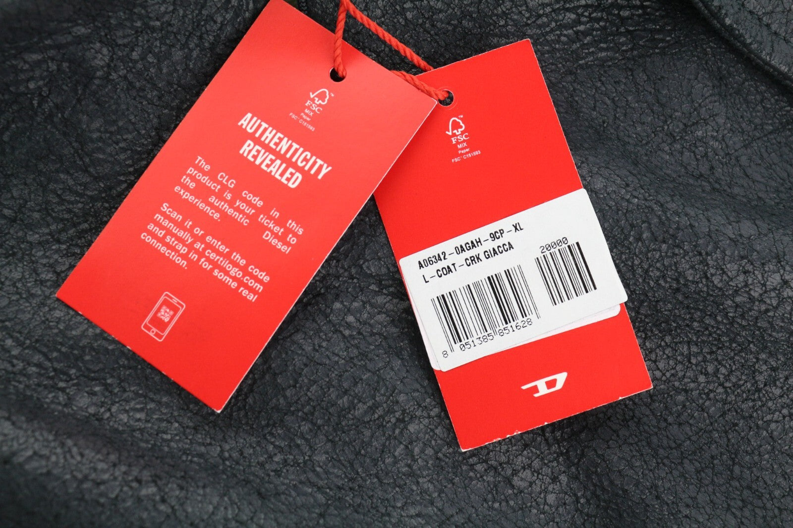 DIESEL L-Coat-CRK  XL Lambskin Leather Mens Jacket Notch Buttoned RRP€1195