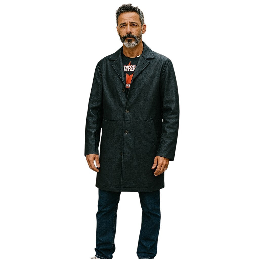 DIESEL L-Coat-CRK  XL Lambskin Leather Mens Jacket Notch Buttoned RRP€1195