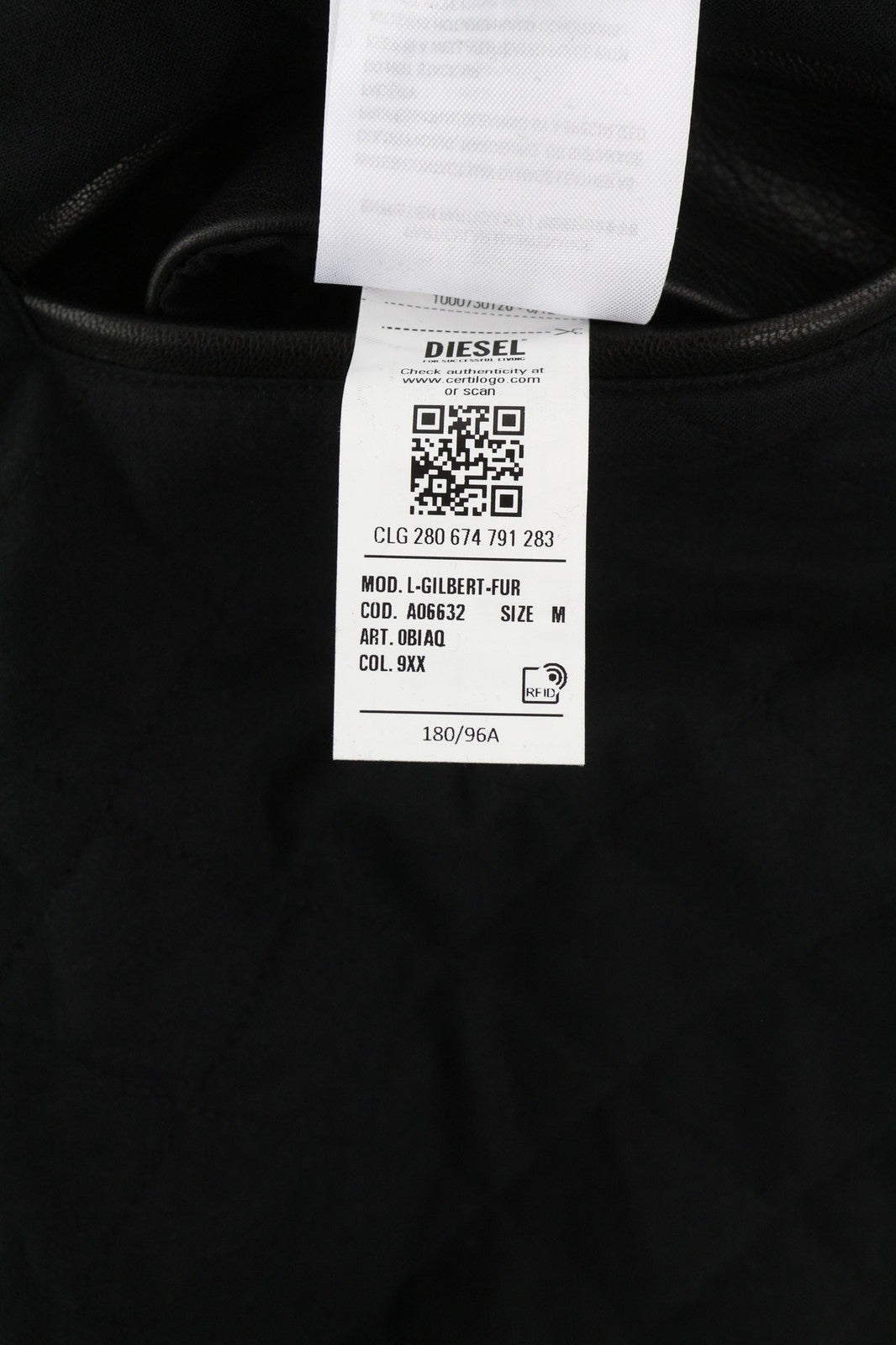 DIESEL L-Gilbert-Fur Leather  M Men Jacket  Cowhide Lambskin Fur Colla RRP€1095