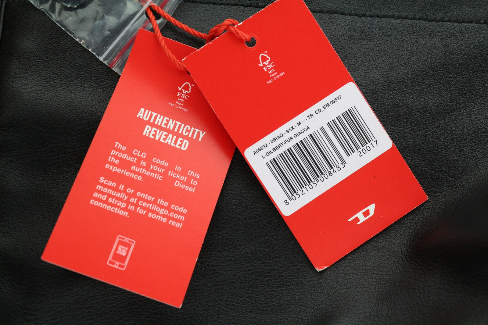 DIESEL L-Gilbert-Fur Leather  M Men Jacket  Cowhide Lambskin Fur Colla RRP€1095