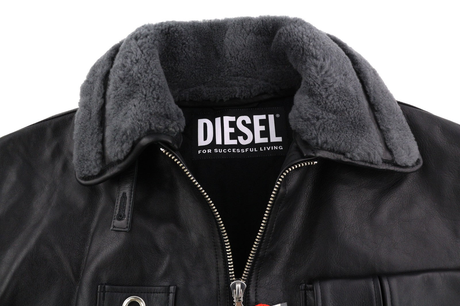 DIESEL L-Gilbert-Fur Leather  M Men Jacket  Cowhide Lambskin Fur Colla RRP€1095