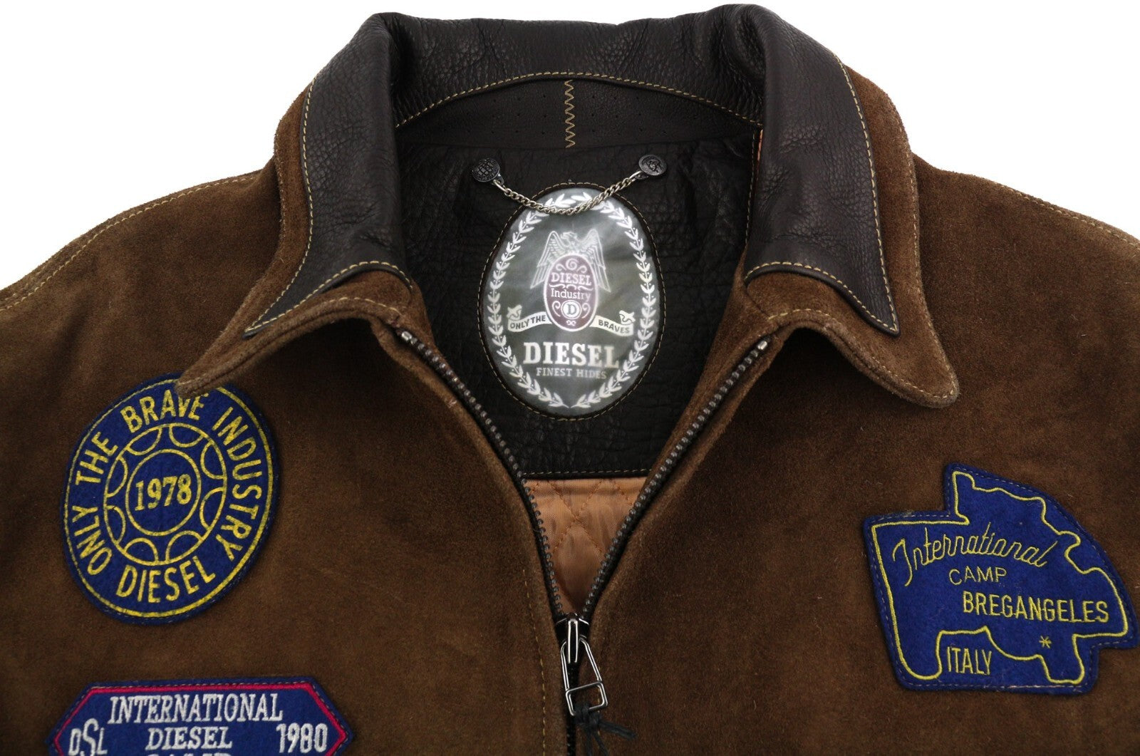 DIESEL D4D-3 Leather Jacke  Brown XL Suede Cowhide  Padded RRP€1099