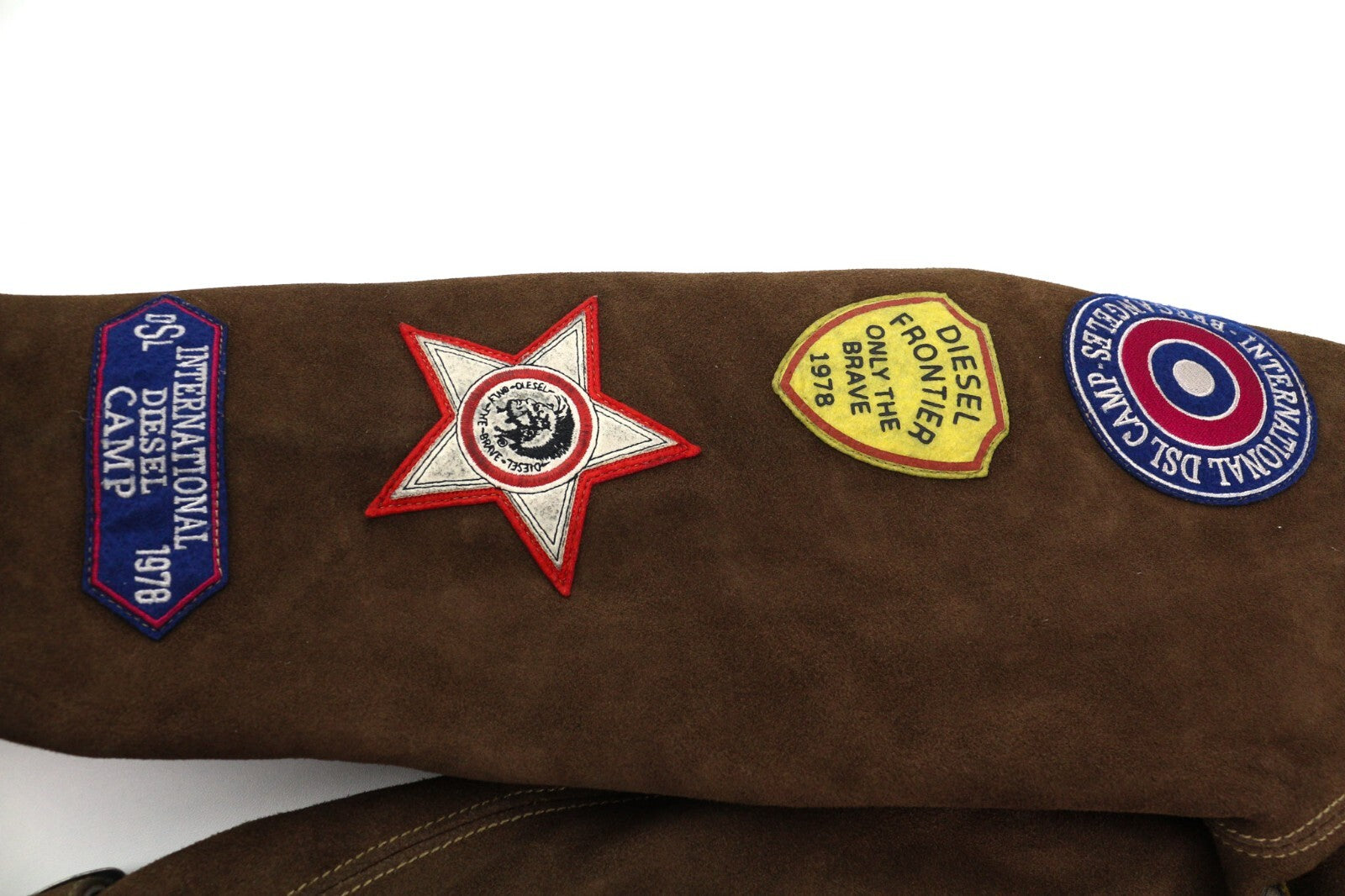 DIESEL D4D-3 Leather Jacke  Brown XL Suede Cowhide  Padded RRP€1099