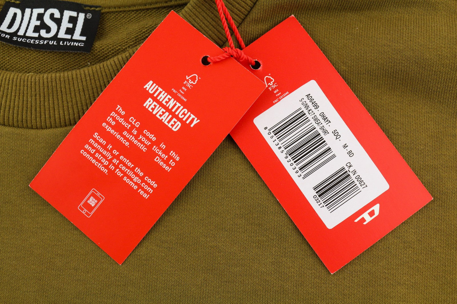 DIESEL S-Ginn-K27 Mens Sweatshirt M Brown Oversized Crew Neck Pullover RRP€125