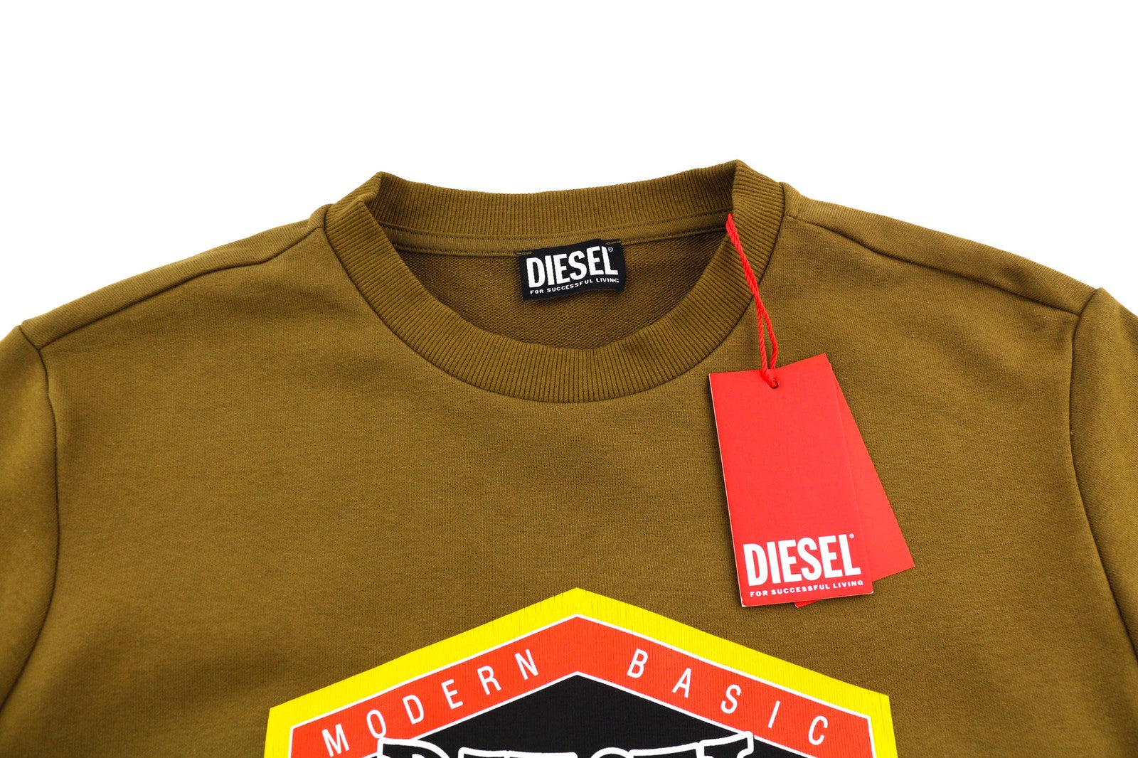 DIESEL S-Ginn-K27 Mens Sweatshirt XL Brown Oversized Crew Neck Pullover RRP€125