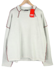DIESEL S-Molock Mens Sweatshirt L Light Grey Pullover Oversized Crew  RRP€195