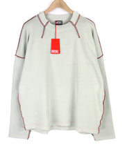 DIESEL S-Molock Mens Sweatshirt L Light Grey Pullover Oversized Crew RRP€195