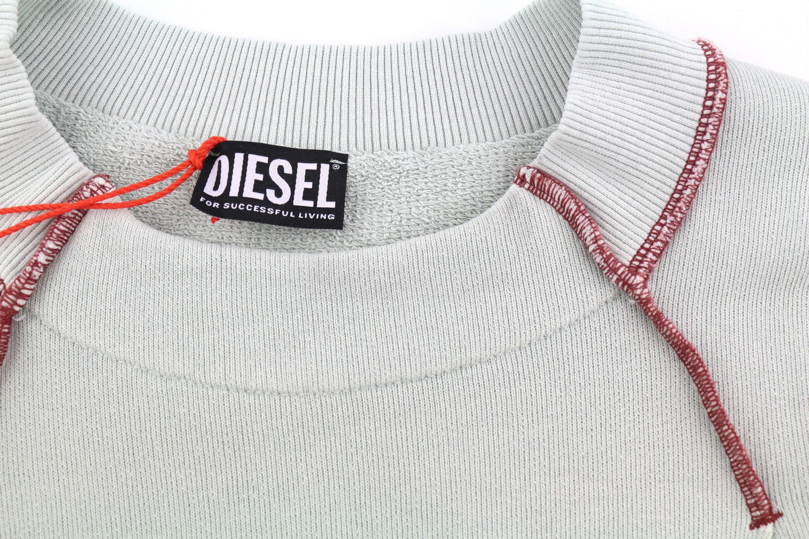 DIESEL S-Molock Mens Sweatshirt L Light Grey Pullover Oversized Crew RRP€195