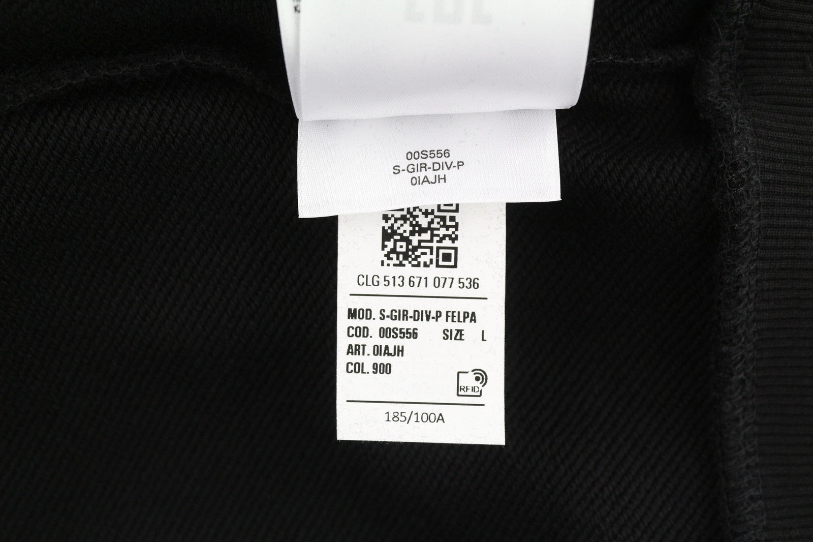 DIESEL S-Gir-Div-P Mens Sweatshirt L Black Crew Collar Pullover  RRP€100