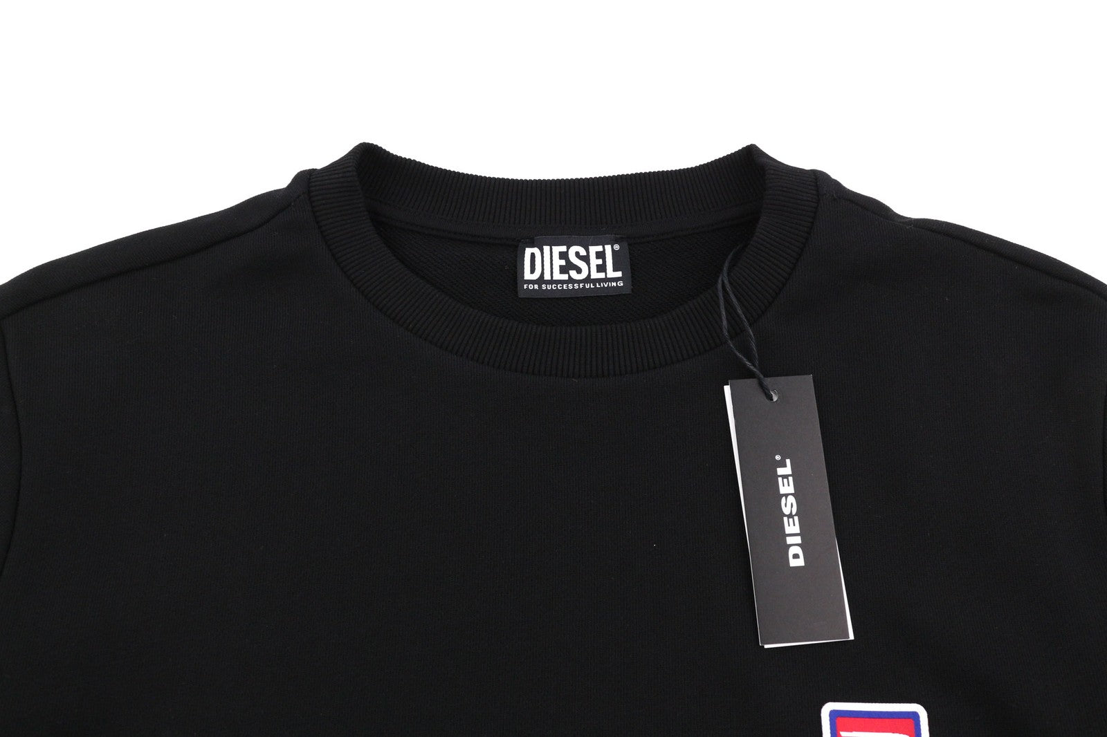 DIESEL S-Gir-Div-P Mens Sweatshirt L Black Crew Collar Pullover  RRP€100
