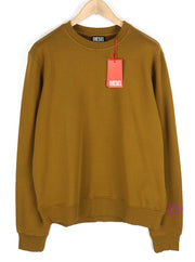 DIESEL S-Ginn-D-Mon Mens Sweatshirt XL Mid Brown Pullover Crew Collar RRP€175