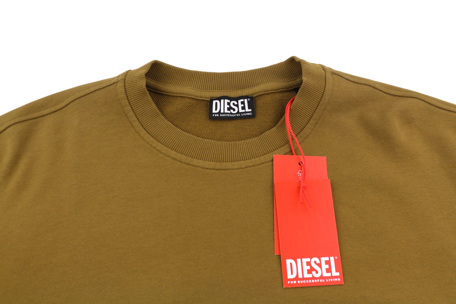DIESEL S-Ginn-D-Mon Mens Sweatshirt XL Mid Brown Pullover Crew Collar RRP€175